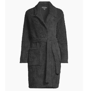 New Barefoot Dreams CozyChic Teddy Coat Coatigan Duster Cardigan Carbon Gray S/M